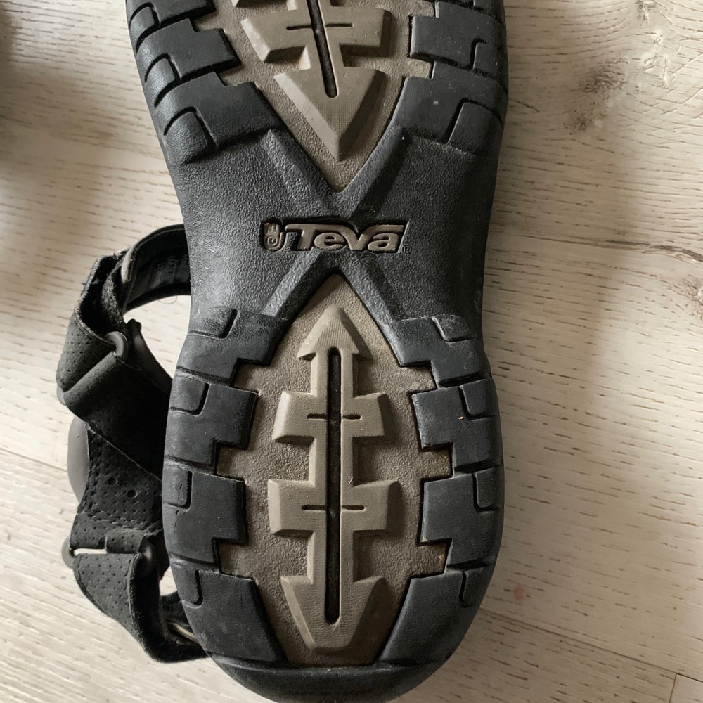 Teva Shoc Pad Mens Hiking Sandals Black Grey Adjustable Sz 11‎ Outdoor Trail - Picture 7 of 11